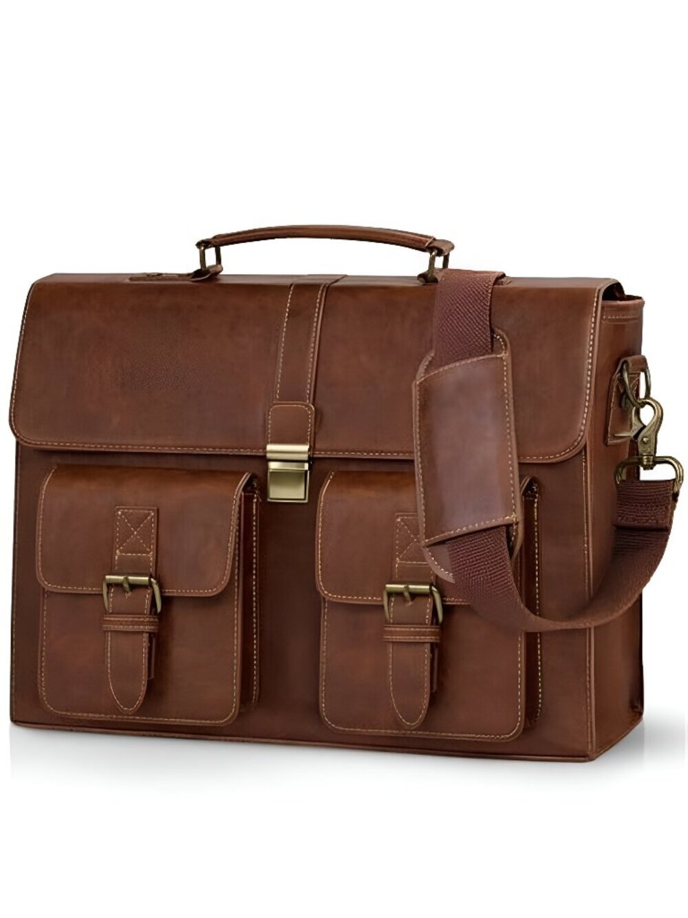 Mens Messenger Bag 18 Inch Leather Vintage Laptop Briefcase